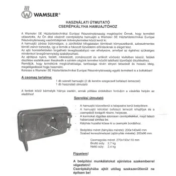 Wamsler cserépkályha hamu ajtó 190023-000