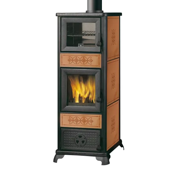 Edilkamin Dafne Forno sütős kandalló, kerámia borítással, bőr színű 7.2 kW, acélszerkezettel és öntvény égéstérrel