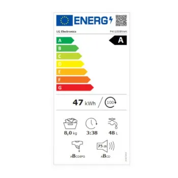 LG F4X1008NWK elöltöltős mosógép, 8 kg, gőz, Wifi, inverter motor, 60x56x85 cm 