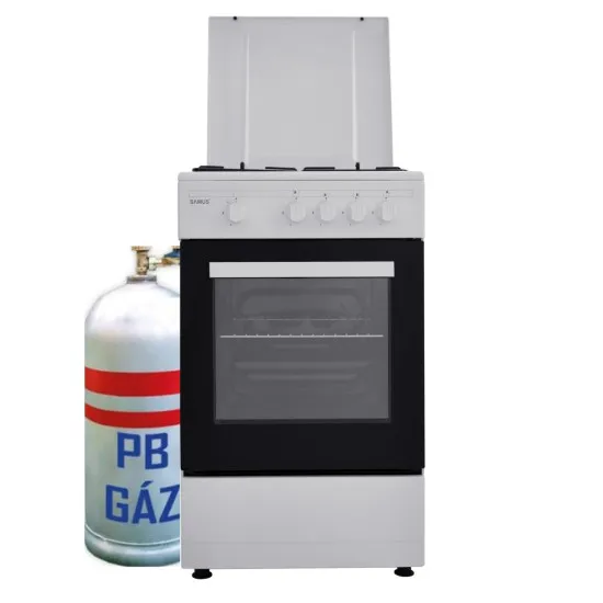 Samus SM450ABS LPG gázpalackos gáztűzhely 50cm mélység, 85X50X50cm fehér, Pb gázpalack nem tartozék