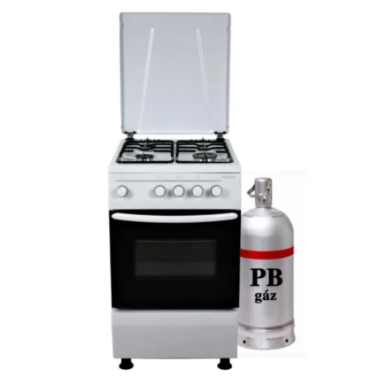 Hunor 50cm fehér gáztűzhely palackos gáz üzemmódra, PB palack nem része a tűzhelynek, FS5401MXZW LPG