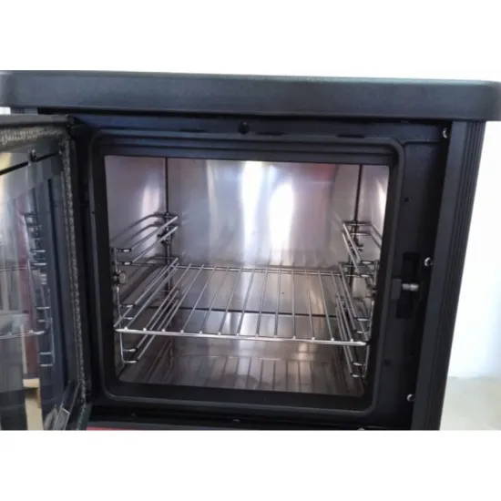 Edilkamin Dafne Forno sütős kandalló, kerámia borítással, bőr színű 7.2 kW, acélszerkezettel és öntvény égéstérrel