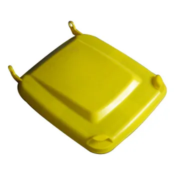 kuka fedél, sárga 120l Europlast hulladéktárolóhoz, csak europlast kukákhoz, a csatlakozó fülek 8-10 cm magasan ívelnek