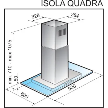 Candy CVMI 970 LX sziget elszívó,inox/üveg szín,90x60x104.6cm
