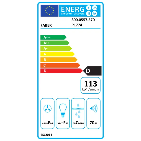 Faber 2740 PB SRM WH A60 300.0557.570 fehér 2 motoros konyhai elszívó mosható fém zsírszűrővel hátsó vagy felső légkivezetés
