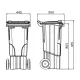 Europlast kuka 60l sötétszürke kerekes hulladék tároló