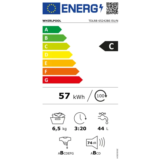 Whirlpool TDLRB 65242BS EU/N ZEN tecnológia felültöltős mosógép, 6.5 kg, 40x60x90 cm, TDLRB65242BSEU/N
