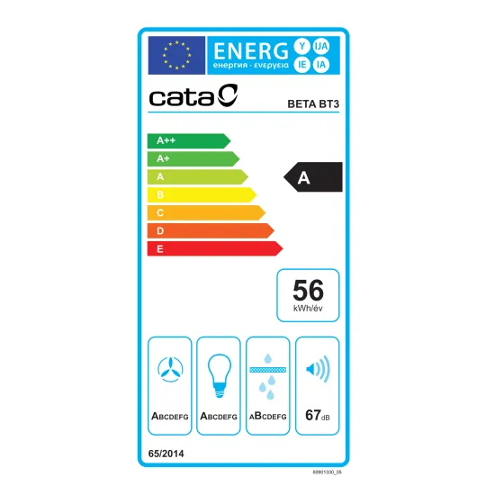 Cata BETA 700/D LED inox kürtös konyhai elszívó 70cm szélesség 