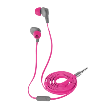 Trust Aurus vízálló pink fülbe helyezhető fejhallgató lapos, gubancgátló kábellel, ideális a szabadtéri sportokhoz 21019