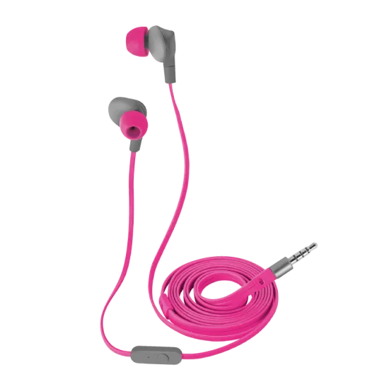 Trust Aurus vízálló pink fülbe helyezhető fejhallgató lapos, gubancgátló kábellel, ideális a szabadtéri sportokhoz 21019