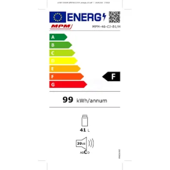 MPM MPM-46-CJ-01/H mini hűtőszekrény fehér 51cm magas 0 C° fokos tároló rekesszel