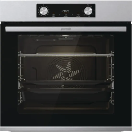 Gorenje BOS6737E13X beépíthető INOX sütő ExtraSteam gőzfunkcióval, "CLICK SYSTEM" áthelyezhető sütősín, 59.5x56.4x59.5 cm