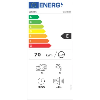 Gorenje GI520E15X beépíthető kezelőpaneles 45cm mosogatógép, 9 teríték