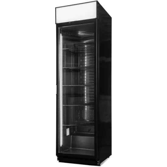 Snaige CD40DM-S3JJ1EX fekete üvegajtós hűtőszekrény 60x60x200,25 cm, 385 liter