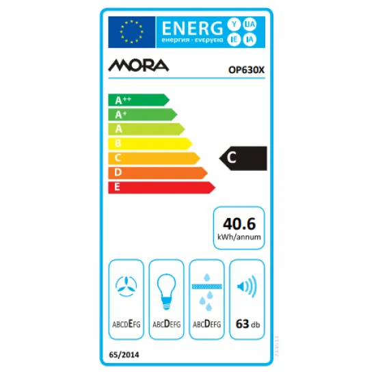 Mora OP630X 60cm szürke konyhai elszívó hátsó/felső/oldalsó légkivezetéssel