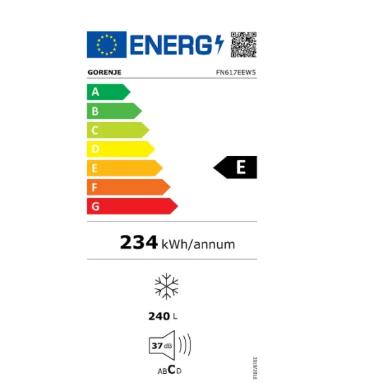 Gorenje FN617EEW5 No Frost fagyasztószekrény 240L, 59.5x59x172 cm 