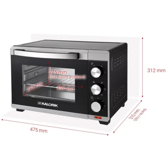 Kalorik OT2012 CRSR mini sütő 25l, termosztáttal 1600W