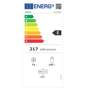 Gorenje RKI218EA0 beépíthető kombinált alulfagyasztós hűtőszekrény, 187/71L