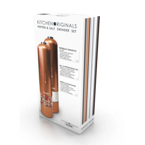 Kalorik PSGR1050CO elektromos só és bors őrlő szett réz 2db 