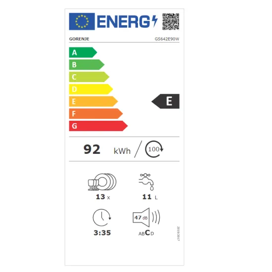 Gorenje GS642E90W mosogatógép, 13 terítékes, 59.9x59.7x84.5 cm 