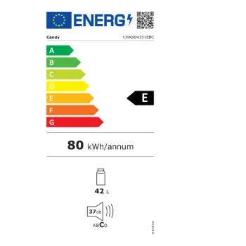Candy CHASD4351EBC asztali hűtőszekrény, 42L,445x510x475mm, fekete szín 