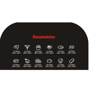 Hausmeister HM6932 bió fritu Air Fryer forrólevegős sütő, 2.5 l, idő- és hőfok beállítással, olajmentes sütés