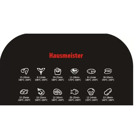 Hausmeister HM6933 bió fritu Air Fryer forrólevegős sütő, 5 l, idő- és hőfok beállítással, olajmentes sütés