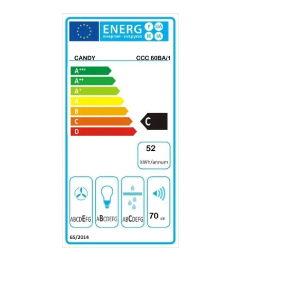 Candy CCC 60BA/1 beépíthető fali kürtös konyhai elszívó 3 sebességfokozat, Led világítás