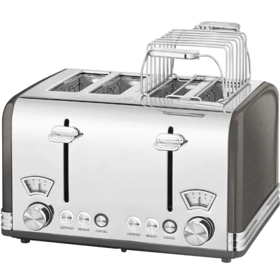 ProfiCook PC-TA 1194 antracit Vintage kenyérpirító 40 mm extra széles nyílások, 2 különálló kezelő