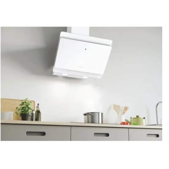 Candy CVMA60B beépíthető falra szerelhető döntött kürtös konyhai elszívó, 60cm széles, LED világítás