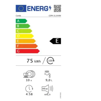 Candy CDPH 2L1049W-01 keskeny mosogatógép, 10 terítékes, 45x58x85 cm 
