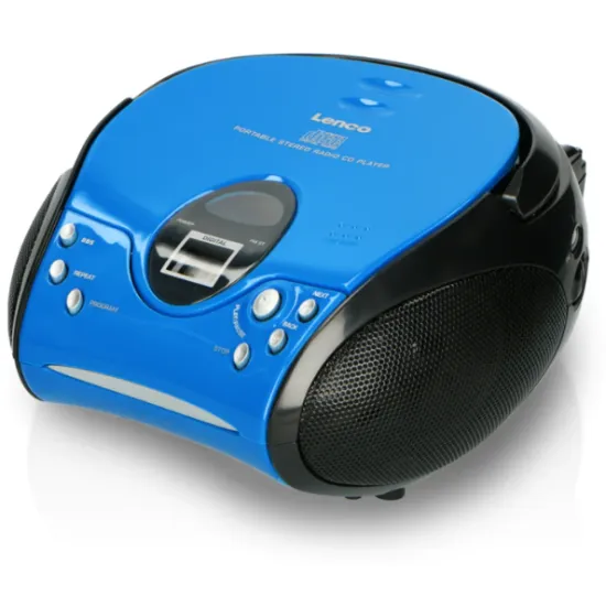 Lenco SCD-24 hordozható sztereó FM rádió CD-lejátszóval kék/fekete