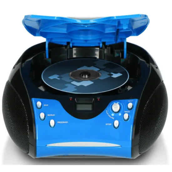 Lenco SCD-24 hordozható sztereó FM rádió CD-lejátszóval kék/fekete