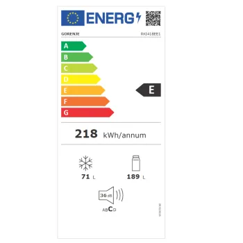 Gorenje RKI418EE1 beépíthető kombinált alulfagyasztós hűtőszekrény, 189/71L 