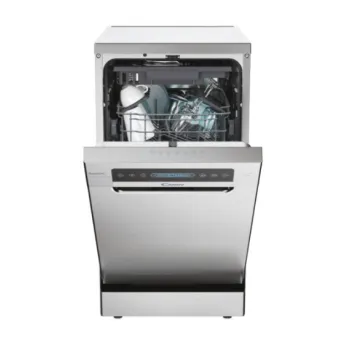 Candy CF1C7SB1FX keskeny mosogatógép, 11 terítékes, WIFI, inverter motor, 3kosár, automatikus ajtónyitás, 44.8x60.5x84.6 cm, inox 