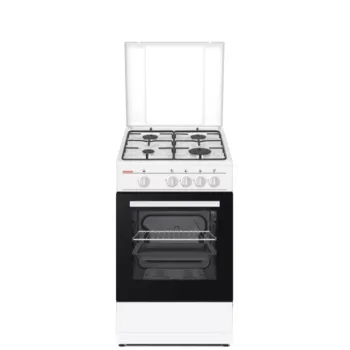 Hausmeister HM5027 gáztűzhely fém dísztetővel pb fúvóka készlettel, 49L, 49.8x61x86 cm