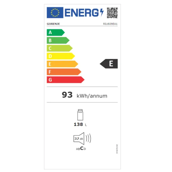 Gorenje RIU609EA1 pult alá építhető hűtőszekrény, 138L, 59.5x54.5x81.8 cm