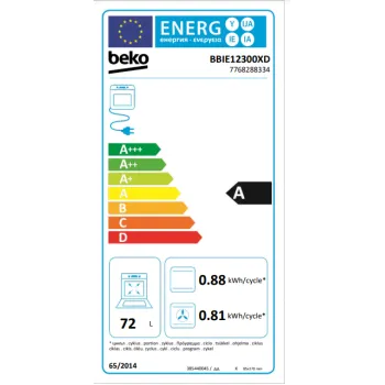 Beko BBIE12300XD beépíthető elektromos sütő 72L,grillfunkció,SteamShine tisztítás, inox