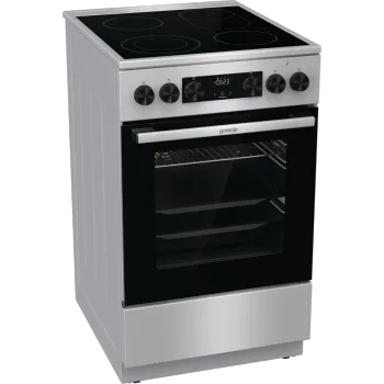 Gorenje GECS5C70XA inox elektromos kerámialapos tűzhely gőzfunkció, teleszkópos sütősín, duplagyűrűs és ovális főzőzónával