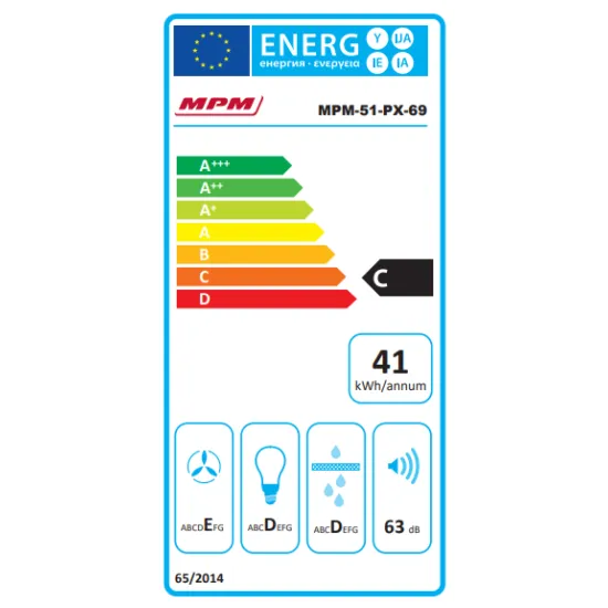 MPM-51-PX-69 konyhai elszívó inox 50cm széles