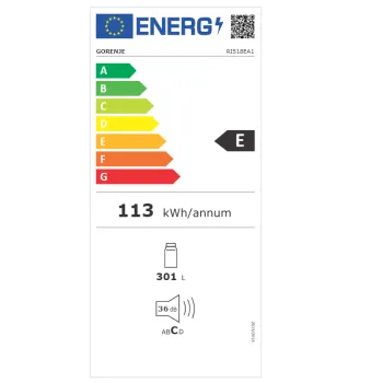 Gorenje RI518EA1 beépíthető egyajtós hűtőszekrény 301L, inverteres kompresszor
