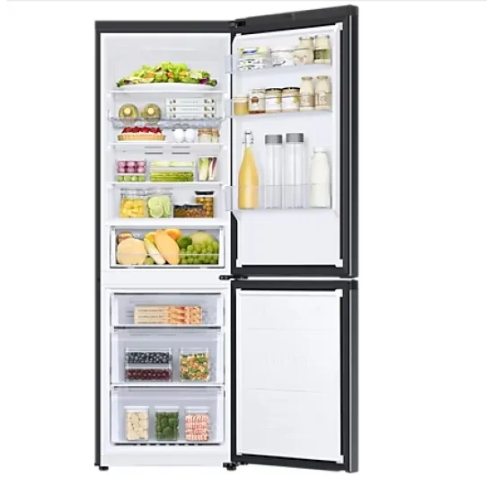 Samsung RB34C672DBN/EF No Frost, alulfagyasztós kombinált hűtőszekrény Wi-Fi-vel és körkörös hűtéssel, 344L,fekete