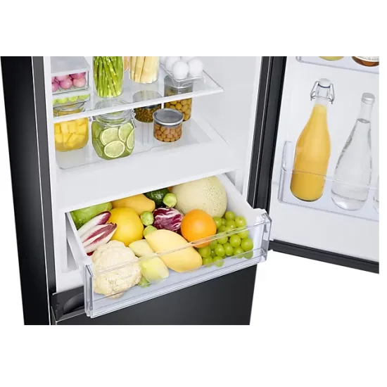 Samsung RB34C672DBN/EF No Frost, alulfagyasztós kombinált hűtőszekrény Wi-Fi-vel és körkörös hűtéssel, 344L,fekete