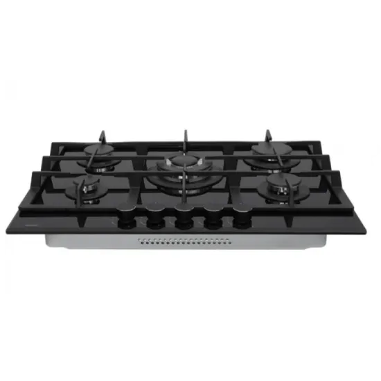 MPM MPM-70-GMH-21 fekete 5 gázégős 70cm széles beépíthető gáz főzőlap WOK égővel