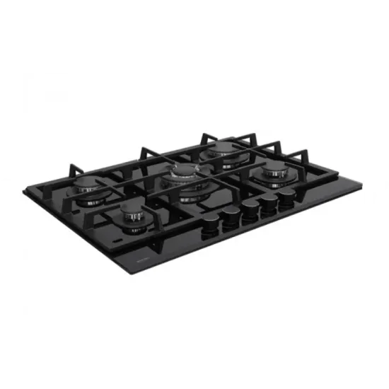 MPM MPM-70-GMH-21 fekete 5 gázégős 70cm széles beépíthető gáz főzőlap WOK égővel