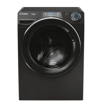 Candy RP 496BWMBCB/1-S Rápidó Pro elöltöltős mosógép 9kg, WiFi, inverter motor, gőzfunkció, fényes fekete szín, 60x53x85 cm 