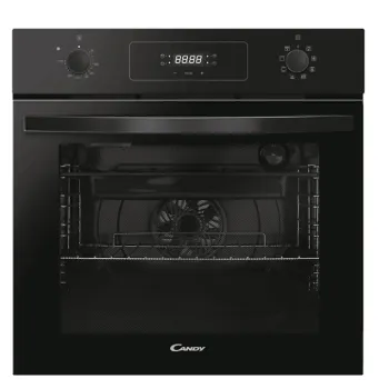 Candy FIDCPN625L fekete beépíthető multifunkciós sütő 65l,alsó és felső hőlégkeverés funkció, kihúzható sütősín, gőz tisztitás, grill funkció,70L