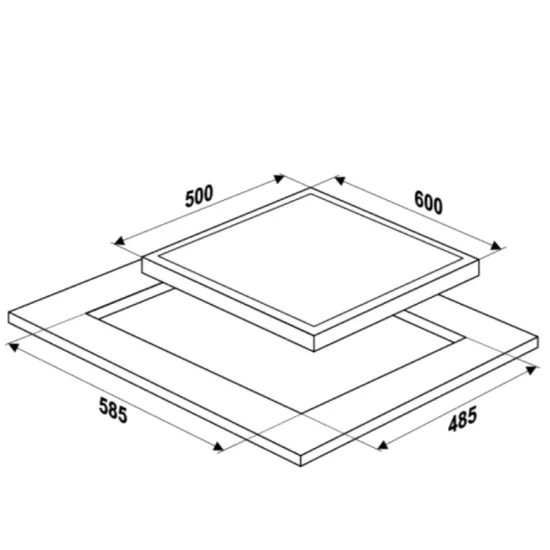 MPM-60-GMI-07B beépíthető gáz főzőlap  4 gázégős, 50x60cm