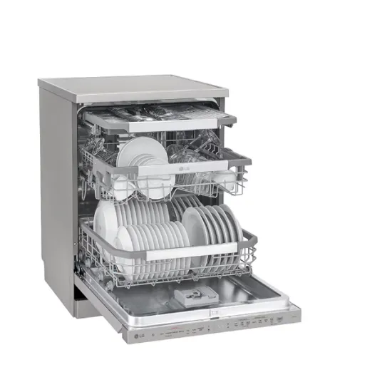 LG DF455HPS QuadWash™ gőzös mosogatógép TrueSteam™ technológiával, Automatikus ajtónyitás, 14 teríték, ThinQ™ WiFi funkció,Inverter Direct Drive