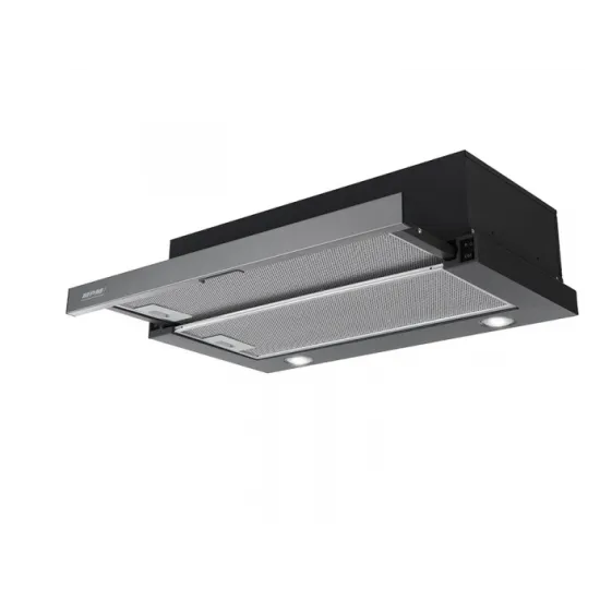 MPM-51-OS-74 beépíthető kihúzható konyhai elszívó, 50cm,inox előlap fekete váz